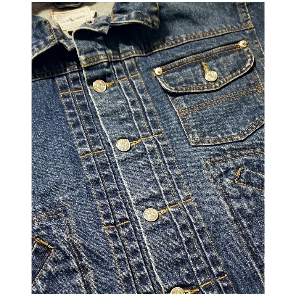 VINTAGE 90s POLO RALPH LAUREN WESTERN STYLEDENIM JACKET- WOMEN'S SIZE MEDIUM - Picture 8 of 13